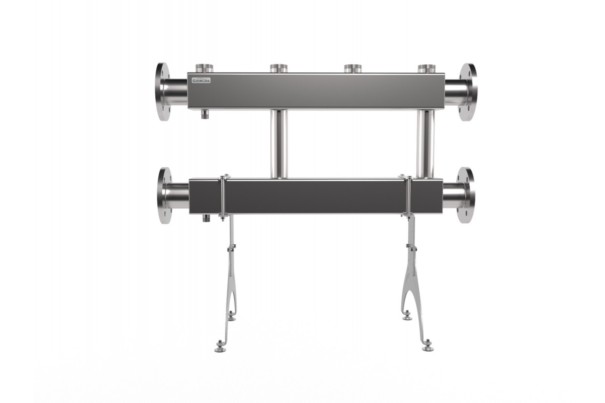 Модульный коллектор MKSS-600-2x50 (до 600 кВт, 2 магистр. подкл. Фл.Ду80, 2  контура G 2″ вверх или вниз)